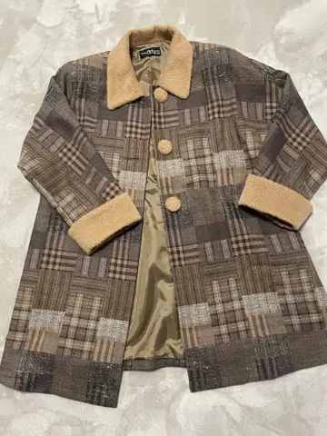 ATELIER DOREE 체크 무늬 롱 코트