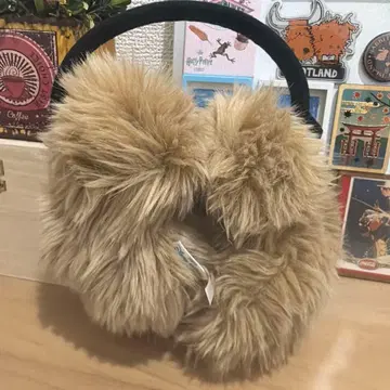 새상품급 미키 귀도리 귀마개 베이지 퍼