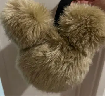 새상품급 미키 귀도리 귀마개 베이지 퍼
