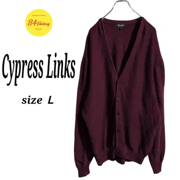 Cypress Links 니트 가디건 코튼 보르도 남성용 L
