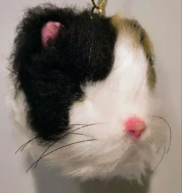 고양이 삼색 고양이 아트 인형 키링 동그란 눈