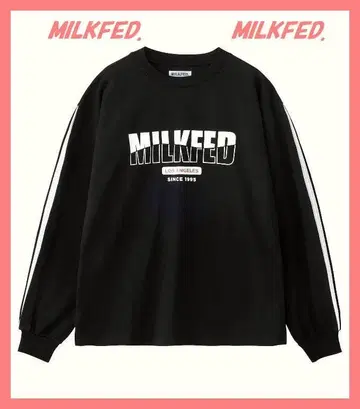 밀크 페도 컨디션 최상 완판 배색 라인 개더 소매 루즈핏 로고 롱T