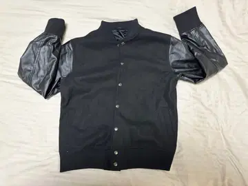 ZIP FIVE 바시티 자켓 가죽 느낌 소매 L 사이즈 블랙 남성용