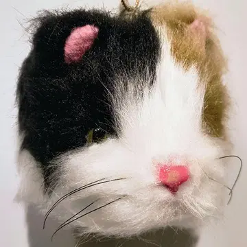 고양이 삼색 고양이 아트 인형 키링 가는 눈