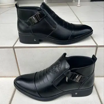 새상품 슬립온 사이드 지퍼 숏부츠 25.5