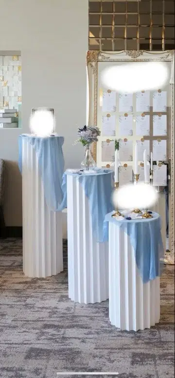 웨딩용 원통형 장식대 3세트