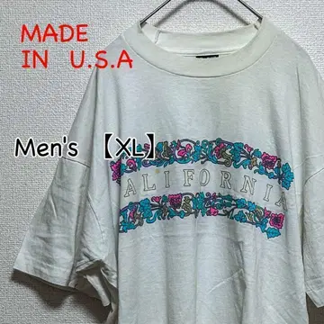 HA184 [미국제] 반팔T셔츠 [남성용XL] 화이트 싱글스티치