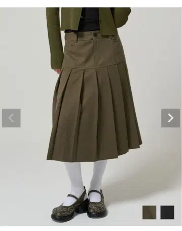 tinaijojun 티나이조준 플리츠 스커트 미디 기장