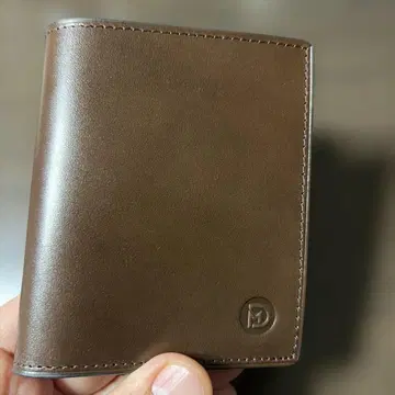 이단 접이식 지갑 브라운 가죽
