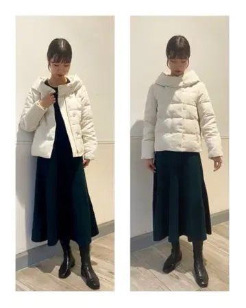 화이트 BEAMS 다운 자켓