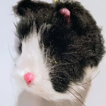 고양이 하치와레 아트 인형 키링 좁은 눈