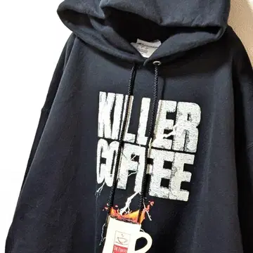 챔피온 킬러 커피 로고 후드 맨투맨 블랙 L 구제 의류