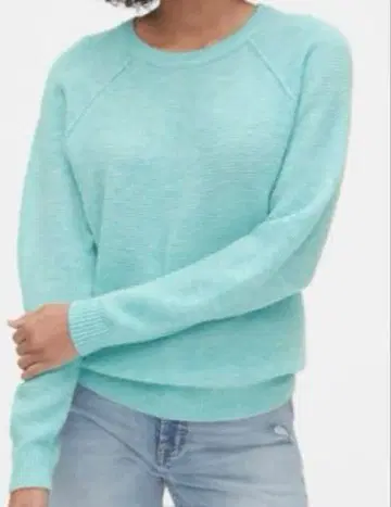 GAP 와플 니트 스웨터 S 여성용 민트 블루