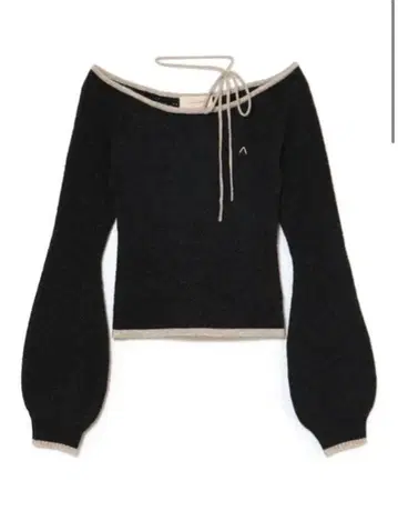 andmary Milly crochet knit tops black