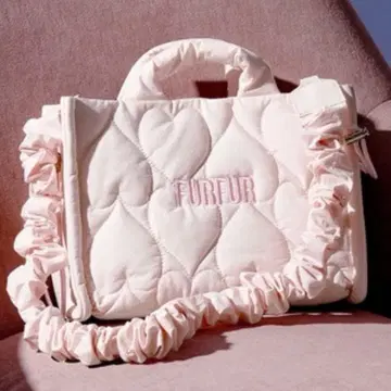 FURFUR 퍼퍼 하트 퀼팅 백 핸드백
