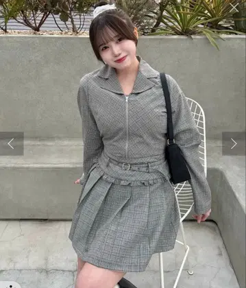 OLIVE des OLIVE 체리 플리츠 미니 원피스