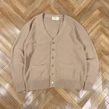 70s 몽고메리 워드 아크릴 가디건 니트 베이지 XL