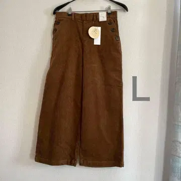 택 포함 브라운 코듀로이 와이드 팬츠 L