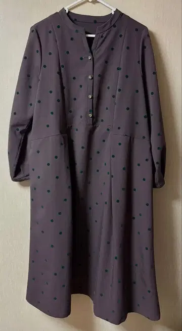 호코모모라 도트 무늬 긴팔 원피스