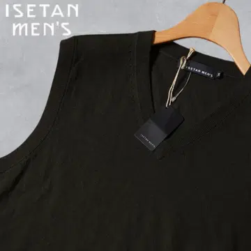 J337@ 택 포함 새상품 ISETAN V넥 베스트 카키