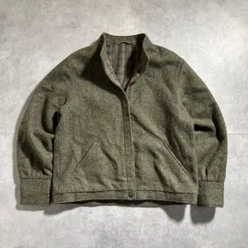 구제 의류 UNKNOWN 핸드메이드 울 니트 자켓 짧은 기장 블루종