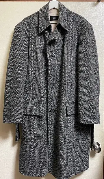 [ 구제 의류 ] BOSS 체스터 코트 그레이 화이트