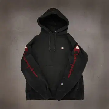 [ L ] 챔피온 리버스 위브 후드티 블랙