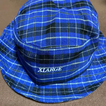 XLARGE 체크 버킷 햇 L 사이즈 파랑