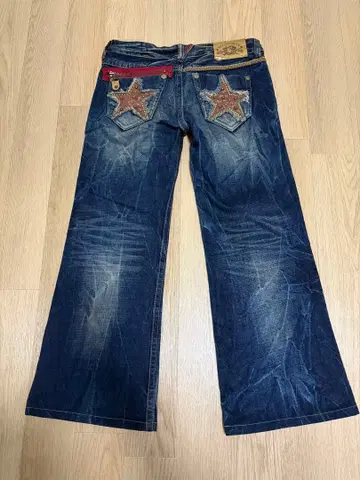 레드 페퍼 로우라이즈 데님 플레어 데님 y2k 28 사이즈