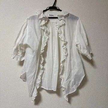 BEAMS BOY 프릴 달린 화이트 셔츠