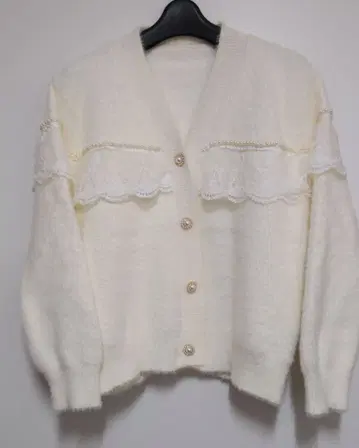 사와라모드 미사용 새상품 펄&레이스가 귀여운 가디건 사이즈 F