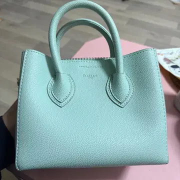 민트 그린 가죽 핸드백