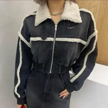 EVRIS 데님 보아 블루종 & 스커트 (셋업)