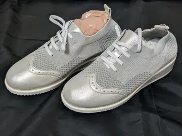 Miss Kyouko 윙팁 니트 신발 4E 실버