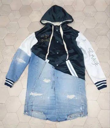 Greg Lauren 패치워크 후드 부착 코트 L 사이즈