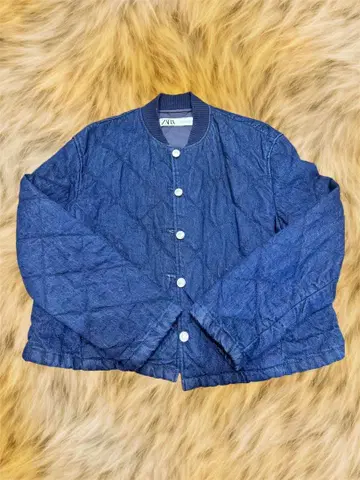 ZARA 다크 블루 퀼팅 자켓