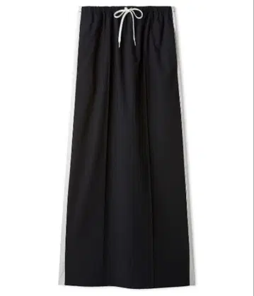 블랙 롱 스커트 사이드 라인