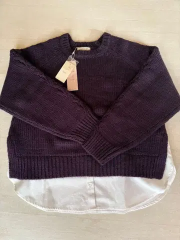 cloudnine 보라색 레이어드 니트 M