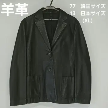 블랙 가죽 자켓 양가죽 77 13 XL