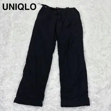 [유니클로] 카고 팬츠 블랙 M 히트텍 와이드 속기모 편안한 겨울