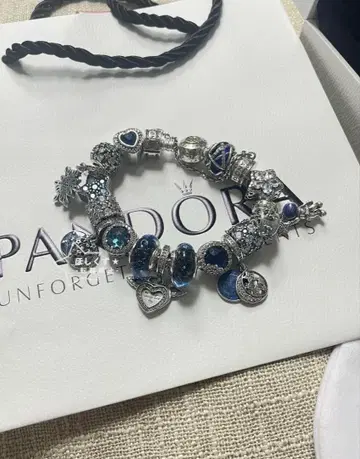 판도라 팔찌 실버 마린 블루