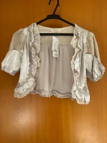 axes femme 소매 리본 벨로아 볼레로