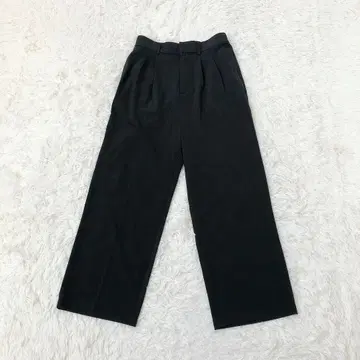 wmb 워크맨 슬랙스 와이드 팬츠 허리밴딩 스트레치 블랙 M