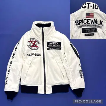 AVIREX 제미니 계획 GT-10 스탠드 칼라 MA-1 M 화이트