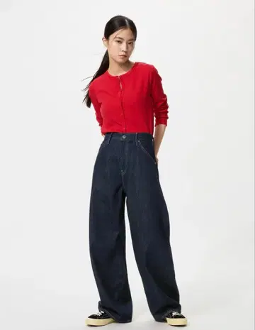 UNIQLO 배기 커브 팬츠 24 기장 짧음