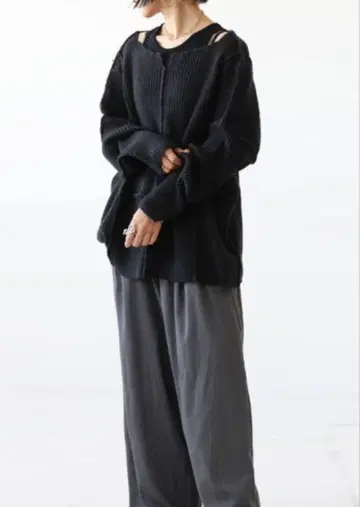 안티카 패치워크 니트탑 레이스업 antiqua