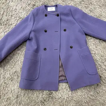 SLOBE 퍼플 더블 브레스트 코트