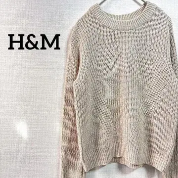 209 H&M 긴팔 니트 스웨터 상의 무지 심플 가을 겨울 의류 뜨개질