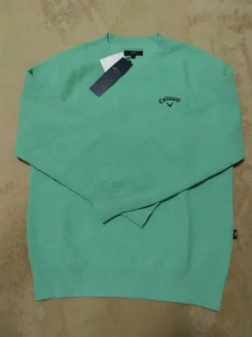 새상품 Callaway 변형 짜임 크루넥 (MENS) 민트 그린