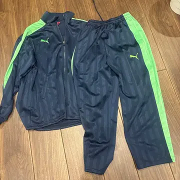 PUMA 저리 세트 L 사이즈 네이비/그린